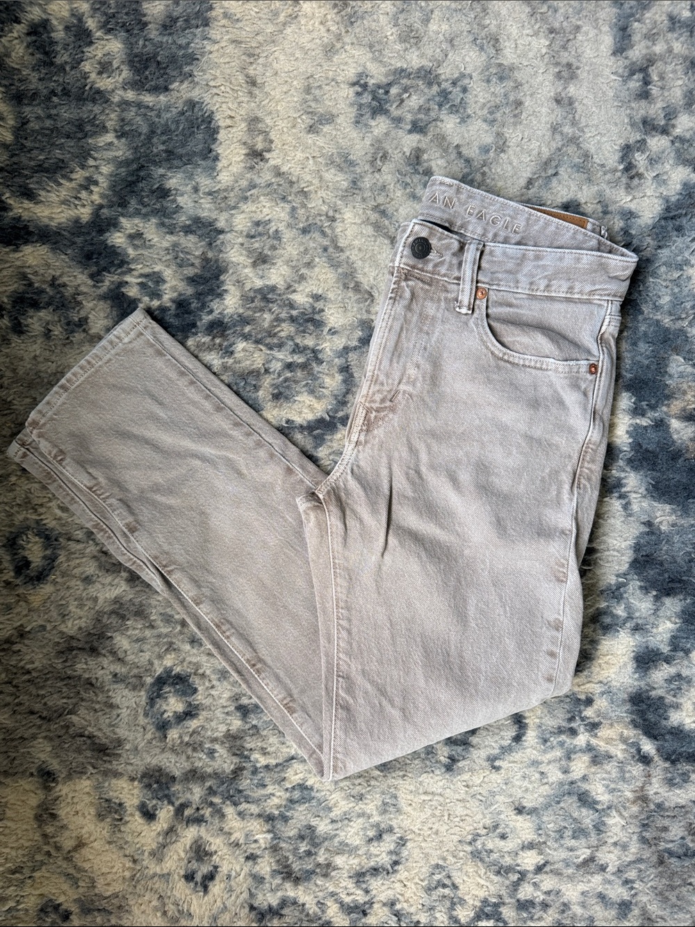 Mens American Eagle Slim Straight Tan Jeans